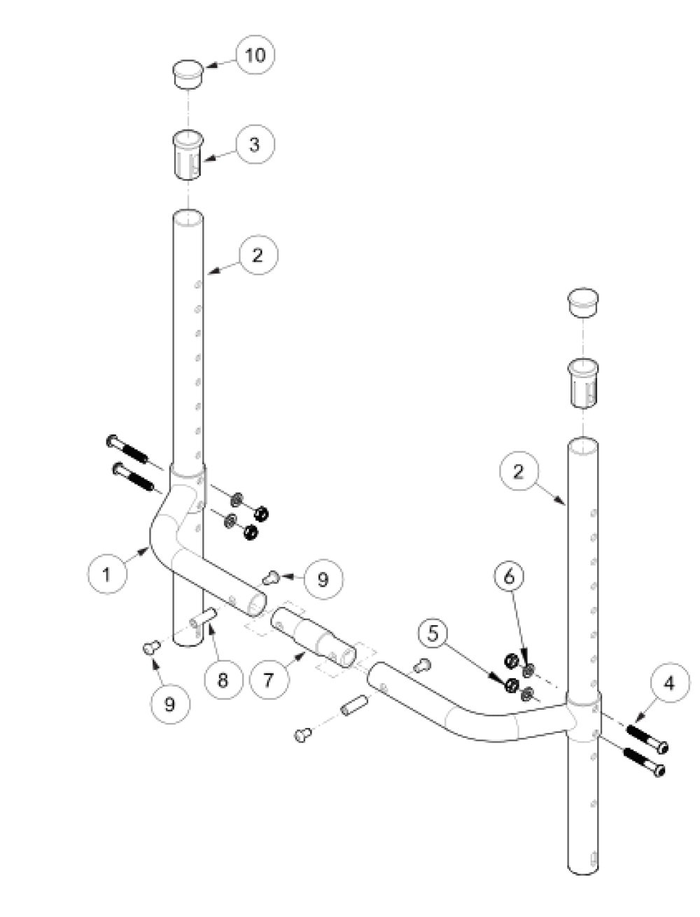 (discontinued) Rogue With Xp Option Fixed Height Backrest With Adjustable Height Rigidizer Bar parts diagram
