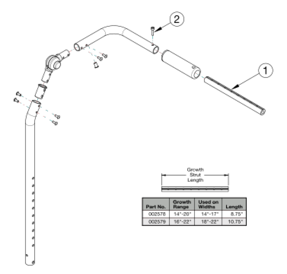 Cr45 Fixed Height With Adjustable Handle Backrest - Growth parts diagram