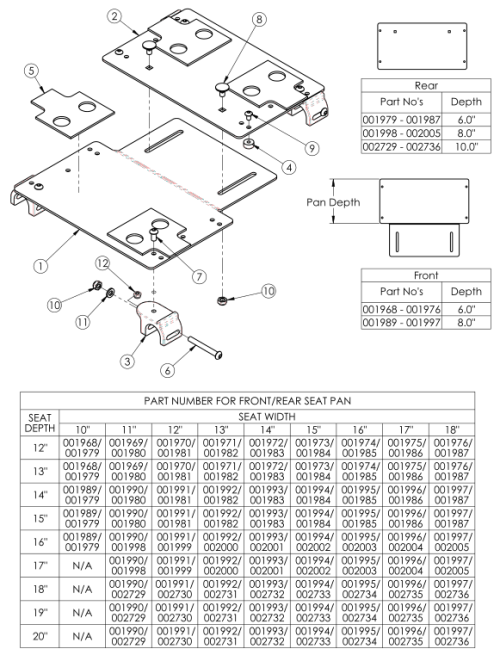 Flip Growing Solid Seat Pan parts diagram