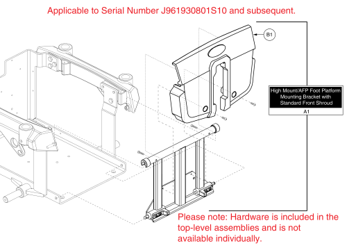 High Mount / Afp Battery Access Bracket W/shroud, Q6000z parts diagram