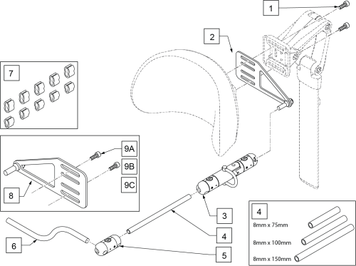 Link-it To Ergo Headrest Mount(chin Control Pkg) parts diagram