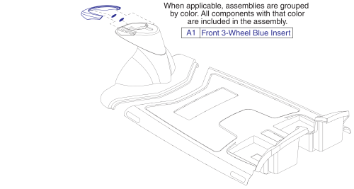 Front Shroud Inserts, 3 Wheel, Gogo Sport parts diagram