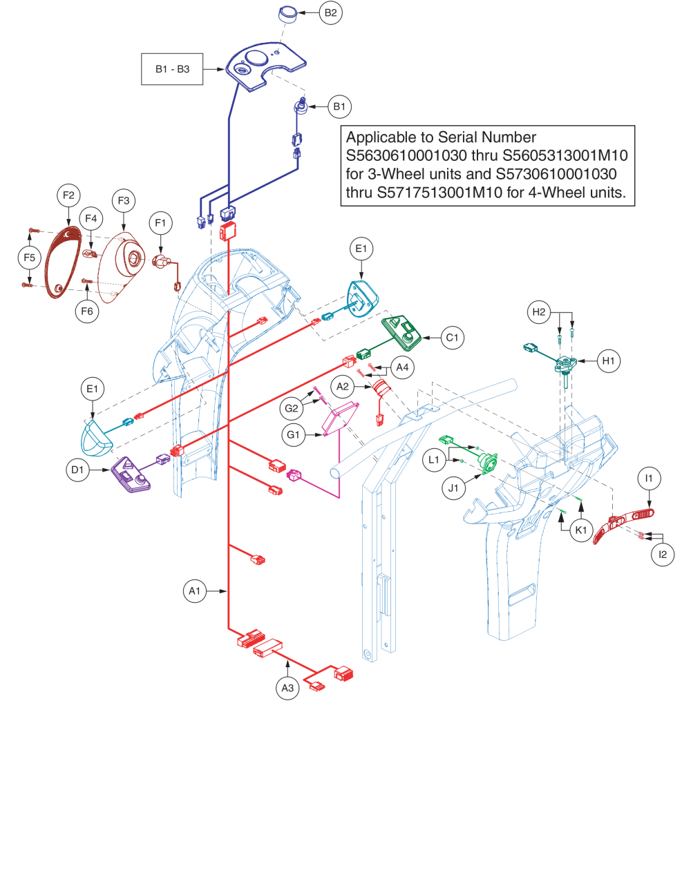 Console, Version 2, S5630610001030 - S5605313001m10 parts diagram