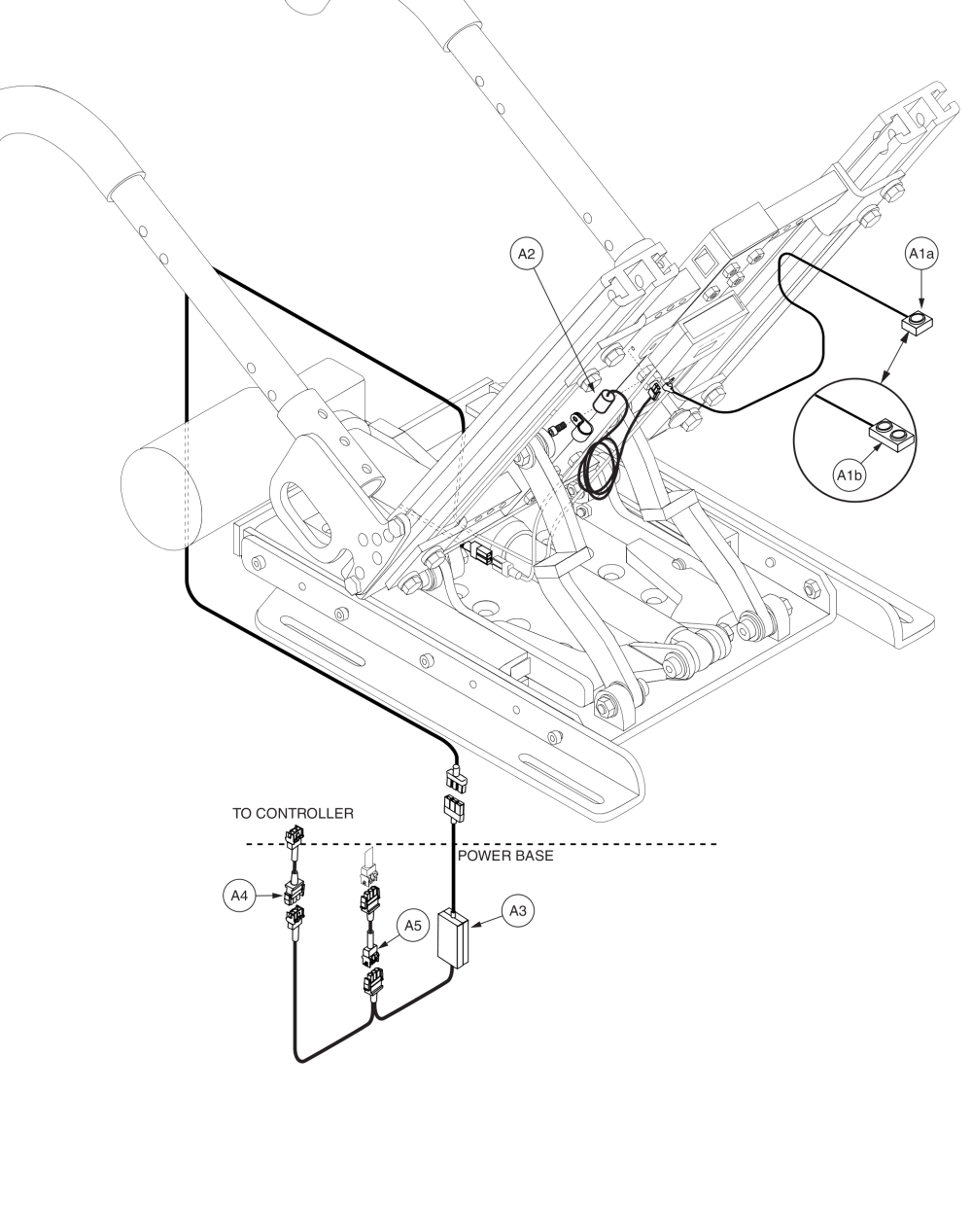 Vsi Tilt Thru Push Button Electronics, Pediatric Tilt parts diagram