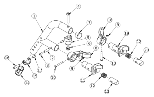 60 Degree Extension Mount Hanger parts diagram