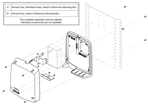 Electronics Box - Switch-it - Solid Back Plate/ Cane Mount, Tb2 parts diagram