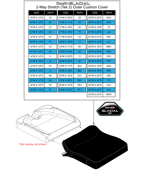 Outer Cover, 2-way Stretch (tek 2) - Stealth Glacial parts diagram