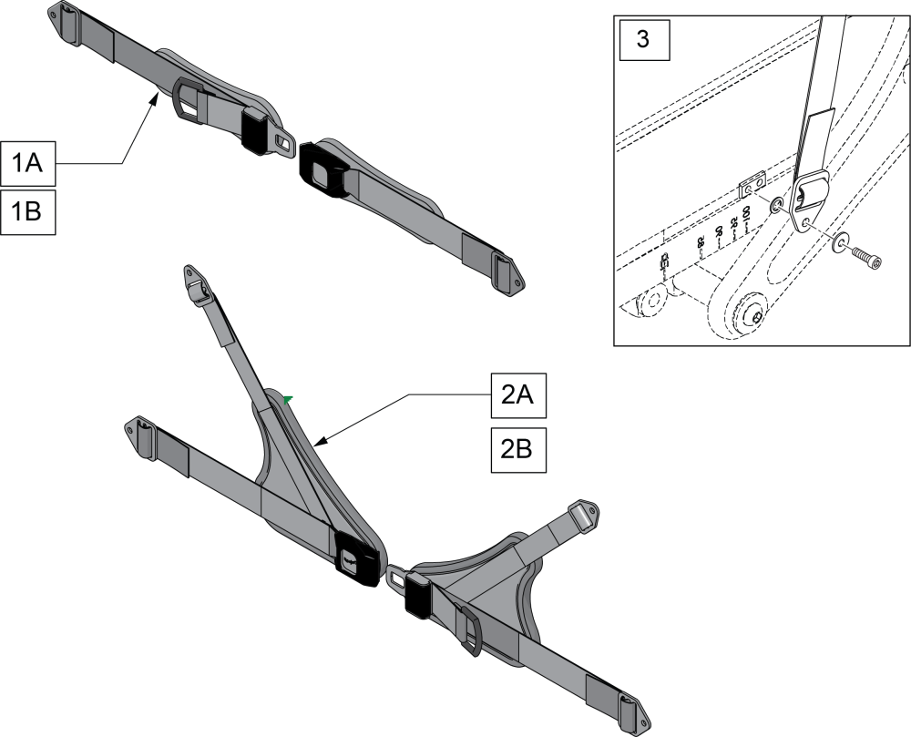 2 Point Positioning Belt & V Contour parts diagram