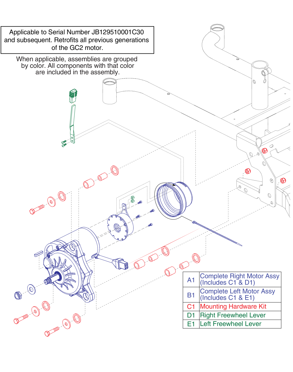 Motor Assy - Units Manufactured With Gc2 Electronics parts diagram