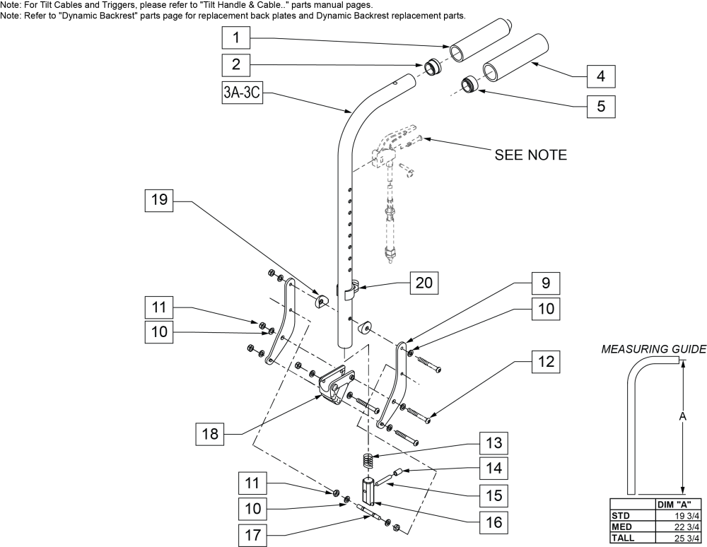 Stroller Handle Backposts parts diagram