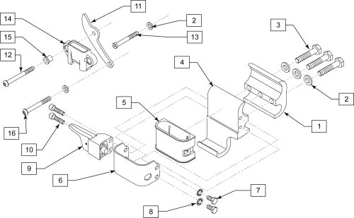Flip Back Dual Post Non Transfer Armrest Receiver parts diagram