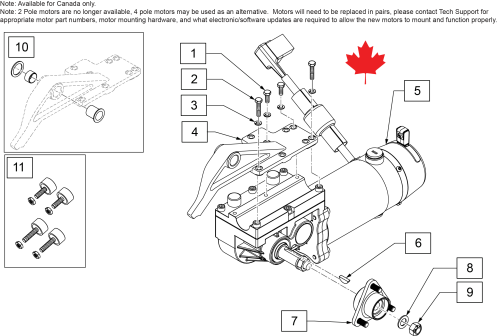 Discontinued Q400 M - 2 Pole Motor Assembly parts diagram