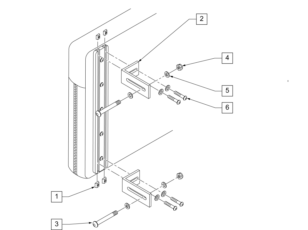 Tri-cell Back Hardware parts diagram