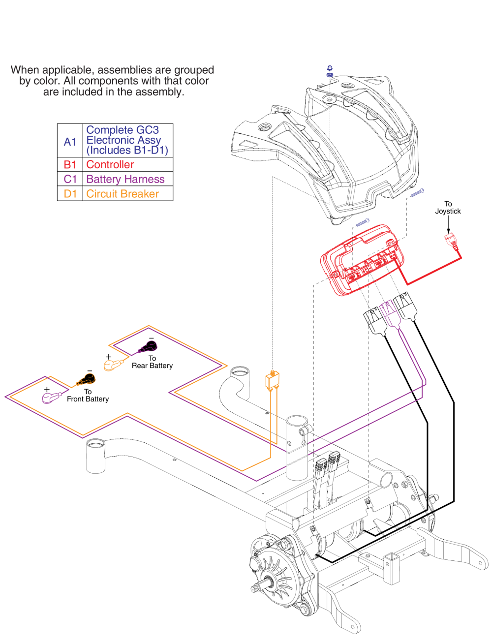 Gc3 Electonics Assy - For S/n's Begining W/ Jb1 Or Jb3 parts diagram