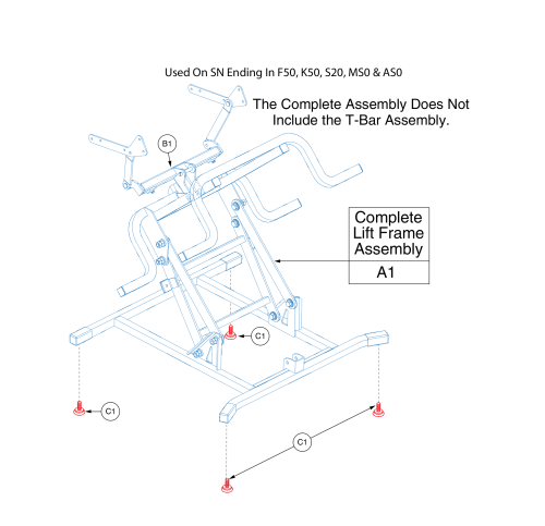 Used W/ S/n Ending In F50, K50, S20, S50, Ms0 & As0 - Lift Mechanism - Fbs parts diagram