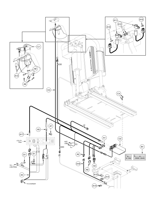 Recline And Elevate Thru Switch-it, Tb1 Electronics parts diagram