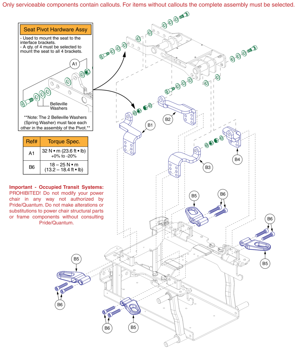Tb Flex Pediatric Static Seat Interface, Q6 Edge 2.0/3 parts diagram