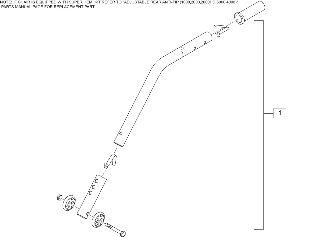 Rear Anti Tip (4000) parts diagram