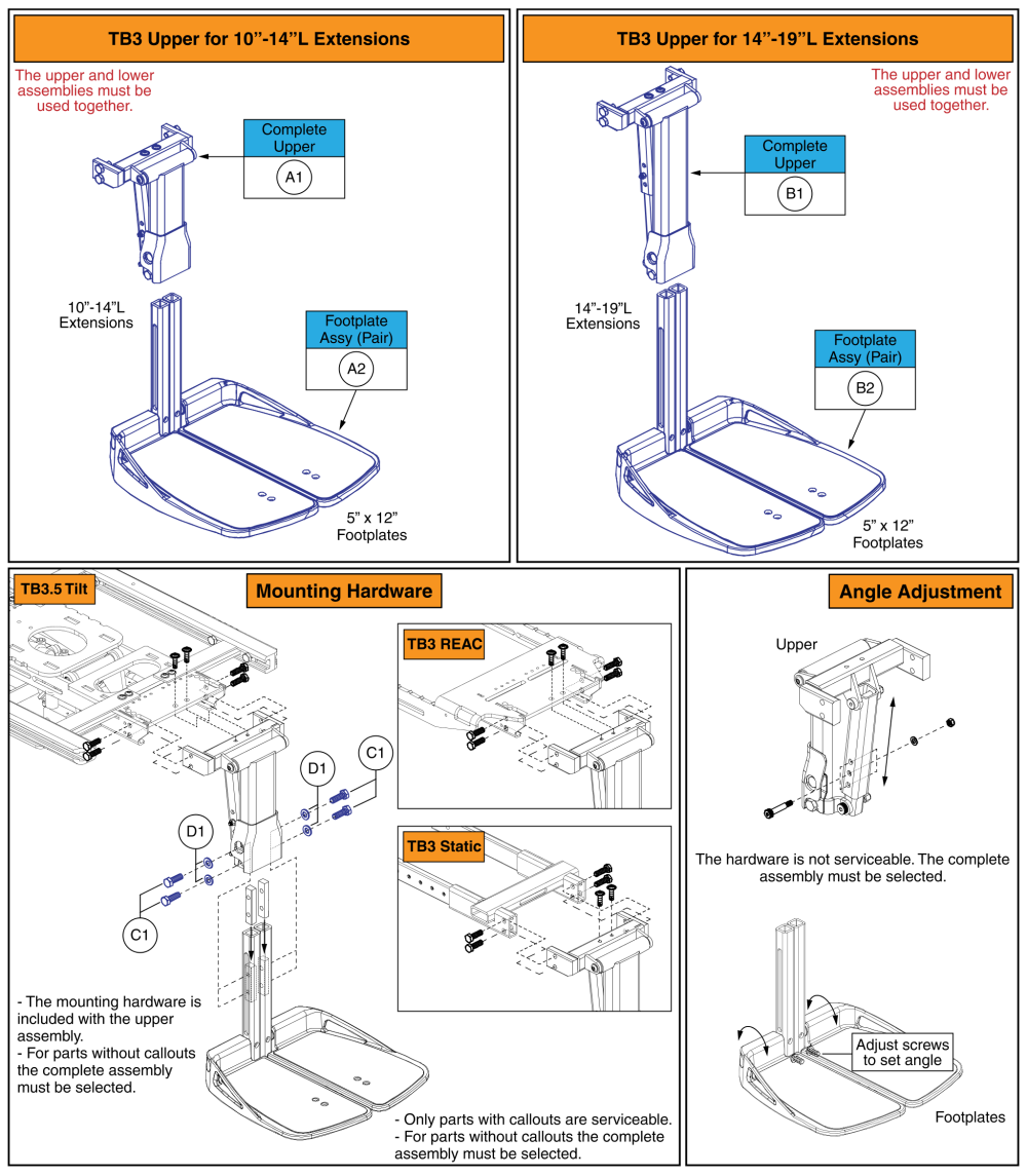 Basic Center Mount, Tb3, 5x12 Plates parts diagram