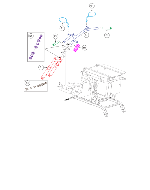 Tiller Assy, Baja™ Raptor 2 parts diagram