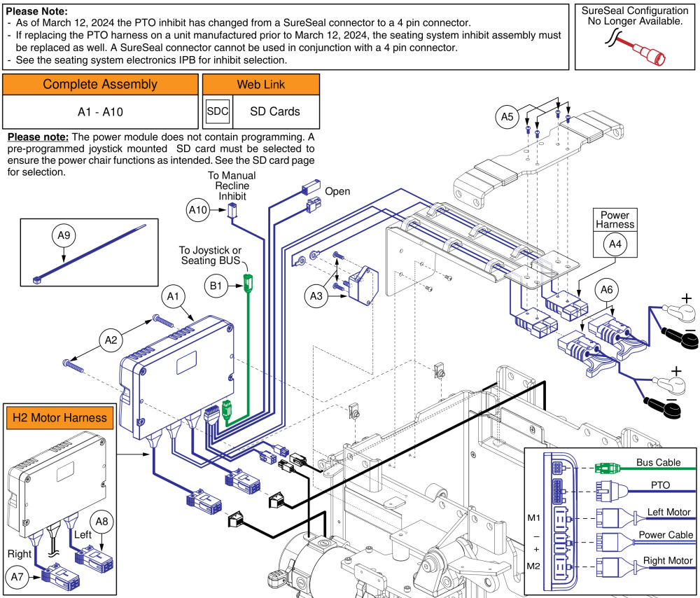 Ql3 Base Electronics, Manual Recline, Accu-trac Motors, Q6 Edge Z parts diagram