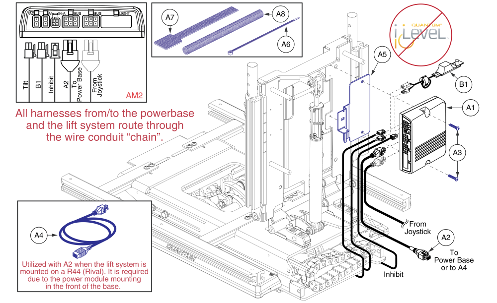 Ne+ Lift & Tilt, Reac Lift / Non I-level parts diagram