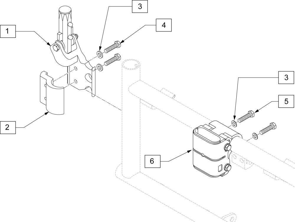 Single Post Flip Back Armrest Receiver parts diagram