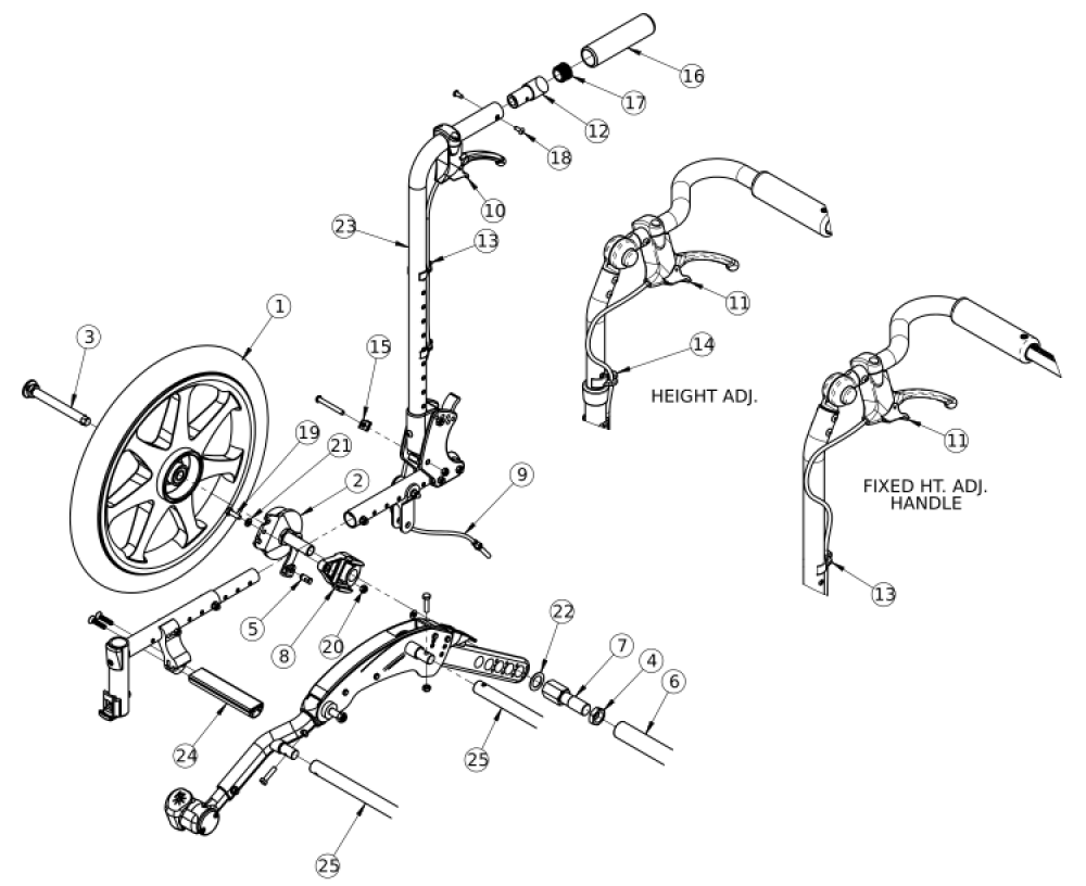 Flip Drum Brake (non-hand Tilt) parts diagram