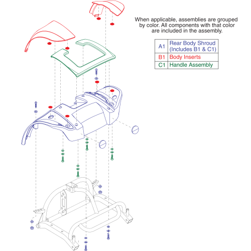 Rear Shroud, 3 Wheel, Gogo Sport / Elite Traveller Plus parts diagram