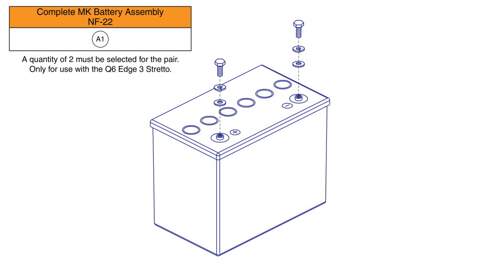 Nf22 Battery Assembly, Mk, Stretto Only parts diagram