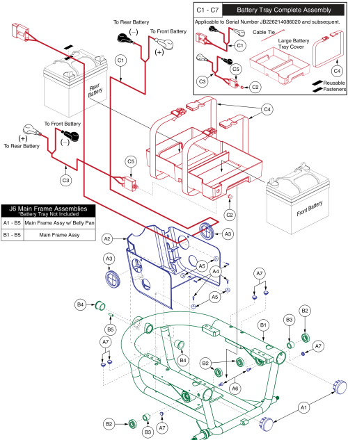 Main Frame Assy For Seat Towers, J6 parts diagram