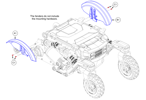 Fender  Assembly (units W/base Mounted Lights Or No Lights), 4front parts diagram