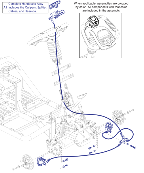 Handbrake Assy, Pursuit Sport - Mv714 parts diagram