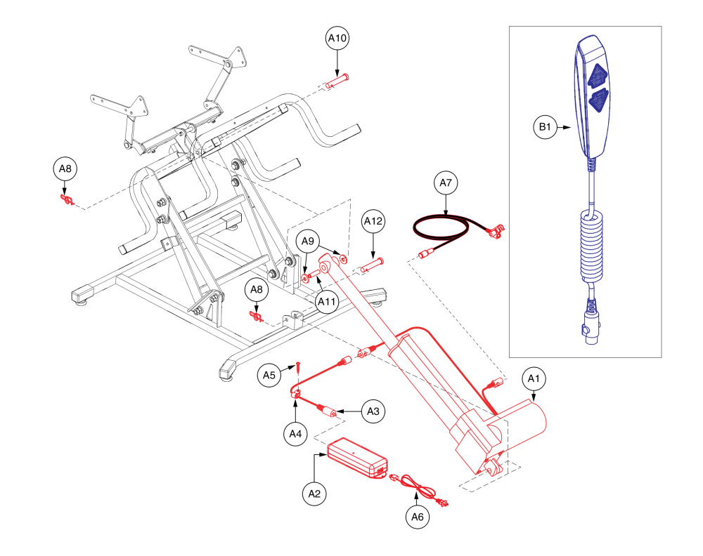 Dual Lead Lift Motor Assembly parts diagram