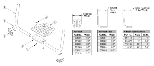 Rogue2 Footrest - Aluminum Angle Adjustable parts diagram