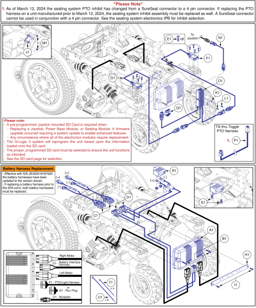 Q-logic 3 Modules, Harnessing, & Mounting Hardware, 4front parts diagram