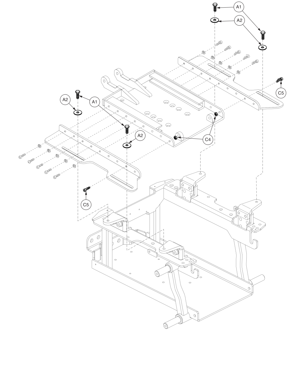 Seat Towers For Q6 Edge, Pediatric Tilt parts diagram