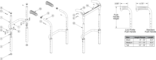 Clik / Rogue Xp Height Adjustable Back Post parts diagram