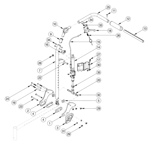 Cr45 Reclining Backrest parts diagram