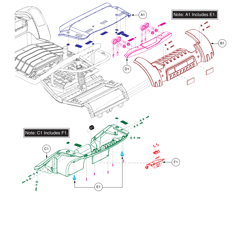 Rear Shroud Assy parts diagram