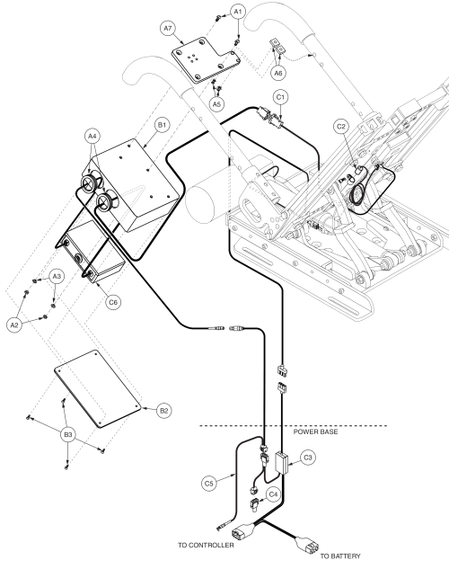 Remote Plus, Tilt Thru Micro Drive Electronics, Pediatric Tilt parts diagram