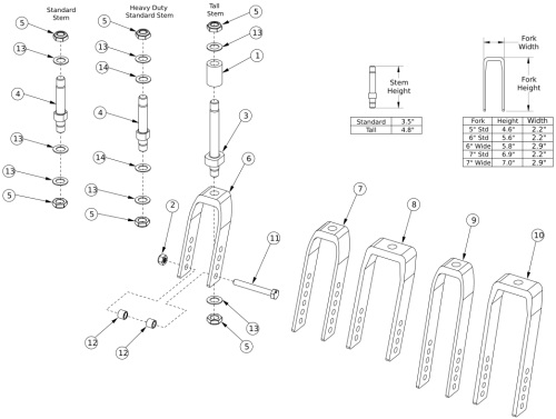Focus Cr Caster Forks And Stems parts diagram