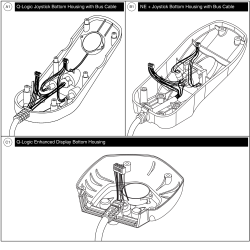 Bottom Housings - Q-logic 1 & Ne+ Joysticks & Q-logic 1 Enhanced Display parts diagram