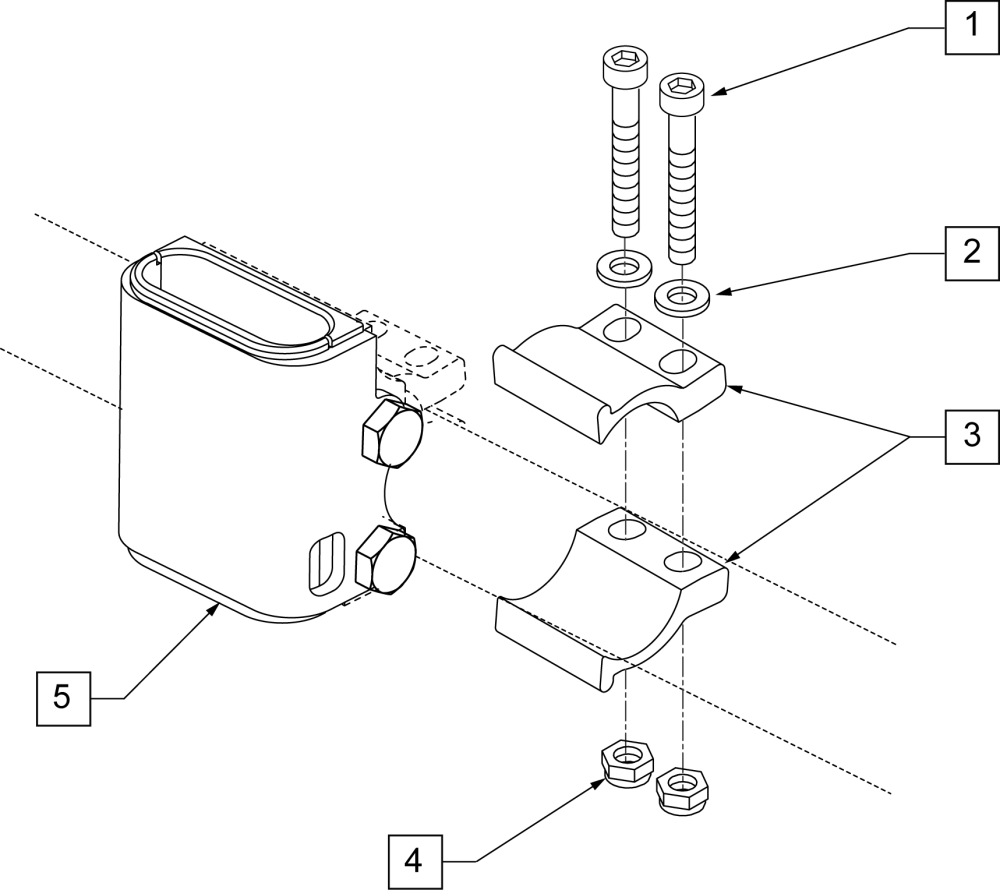 Single Post Armrest Receiver - Std parts diagram