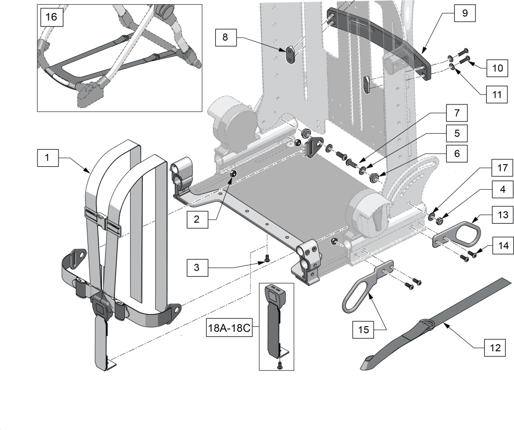 Transit Kit Advanced Seating parts diagram