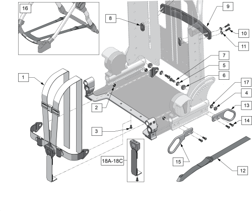 Transit Kit Advanced Seating parts diagram