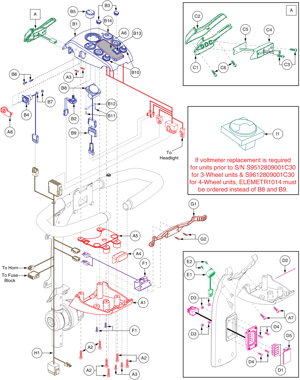 Celebrity X - Cte Throttle Pot Console Assembly parts diagram