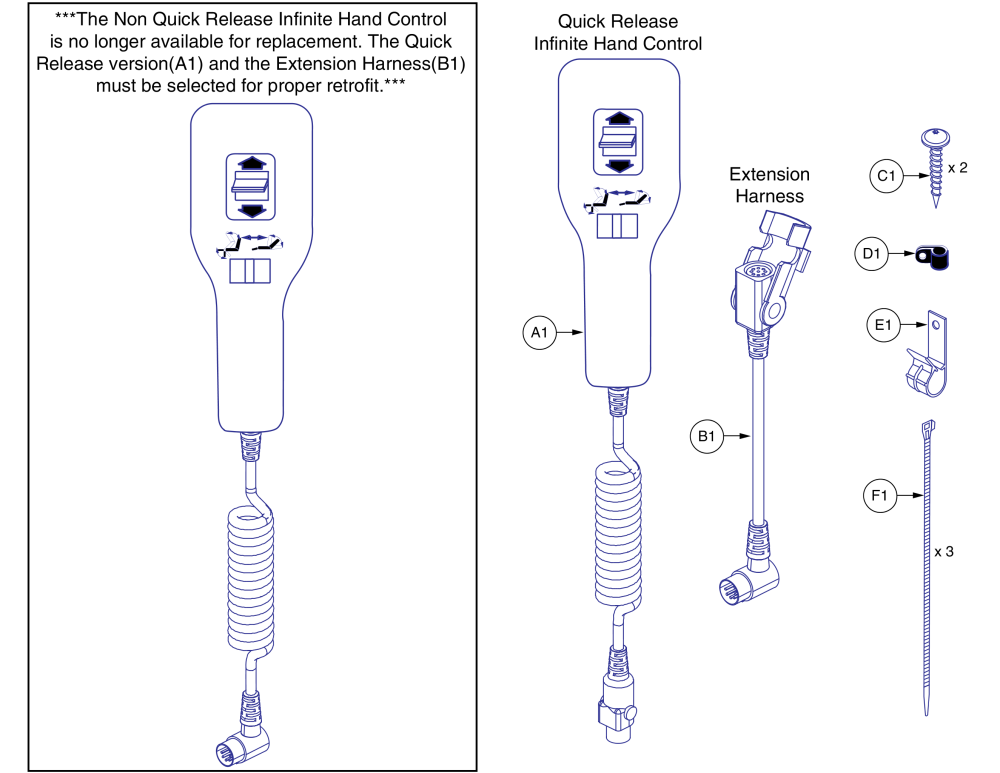 Hand Control Assy, No Logo, Infinite Motor parts diagram