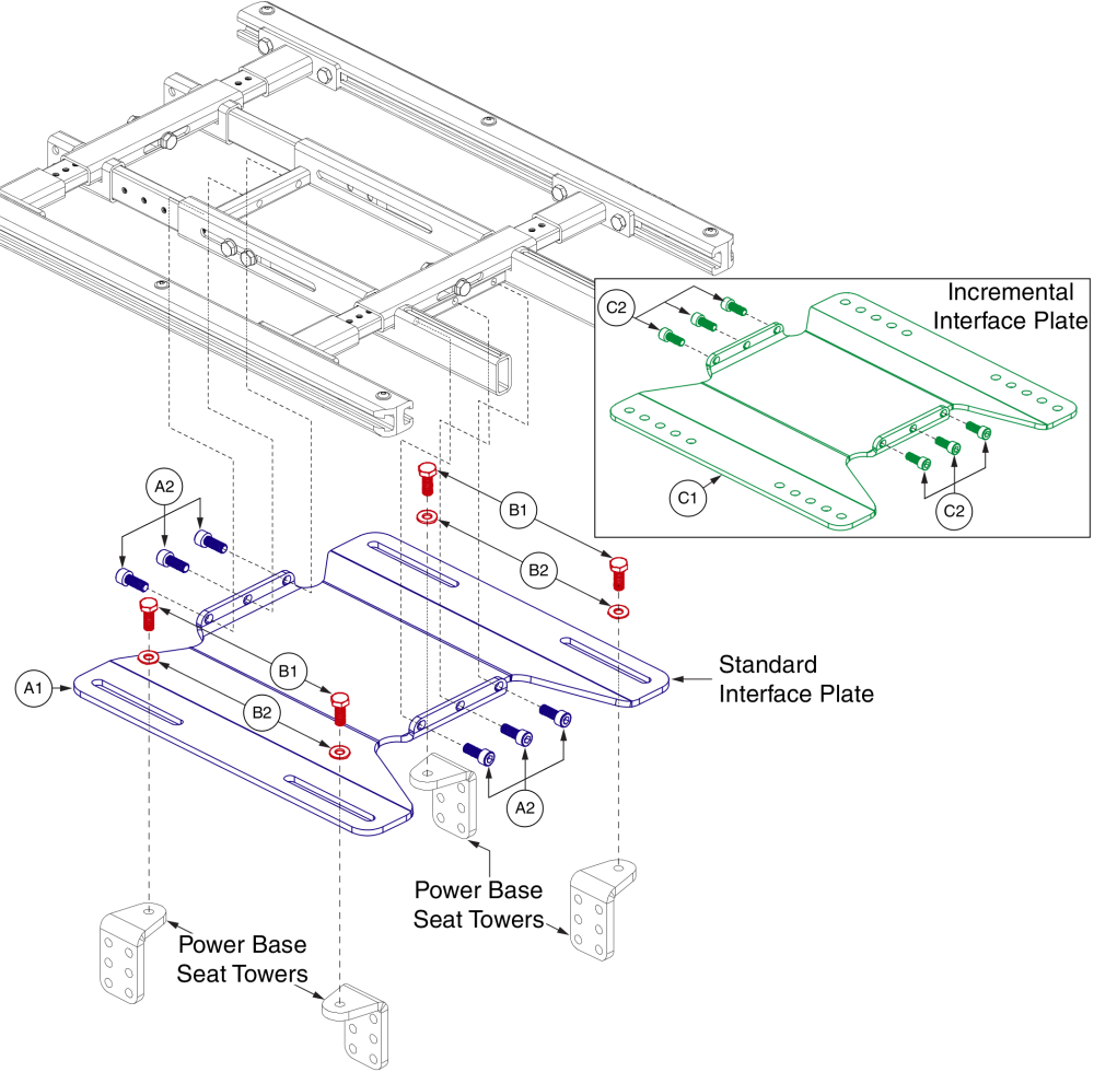 Static Seat Interface, Tb3 Seating, Q6 Edge Series parts diagram
