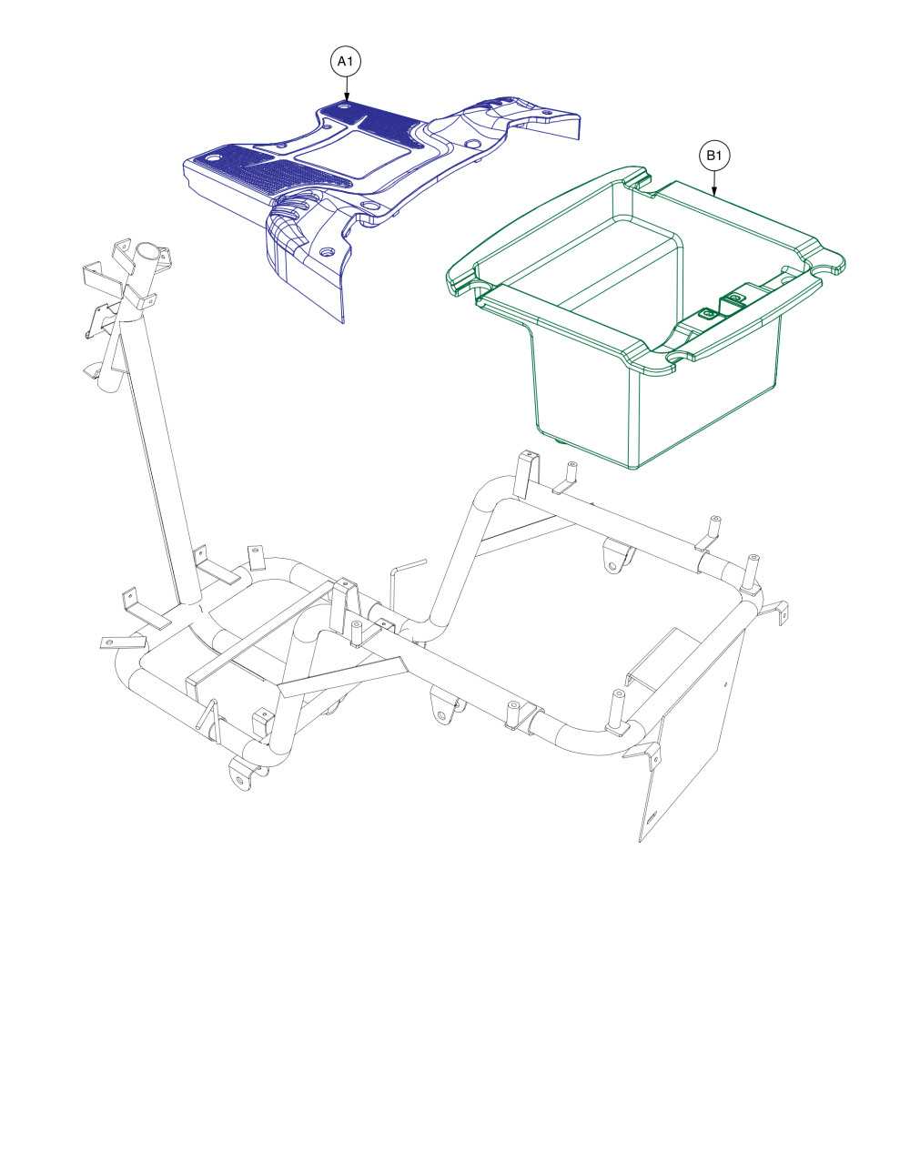 Deck Shroud / Storage Tub, Raptor parts diagram